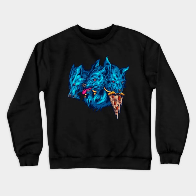 Cerberus Good Boy Pizza Doggo Crewneck Sweatshirt by Austin Plug & Tunnel Co. 